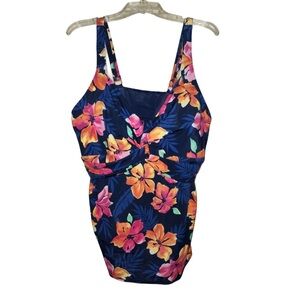 NWT Lands' End Floral Swimtop UPF 50 size 18W
